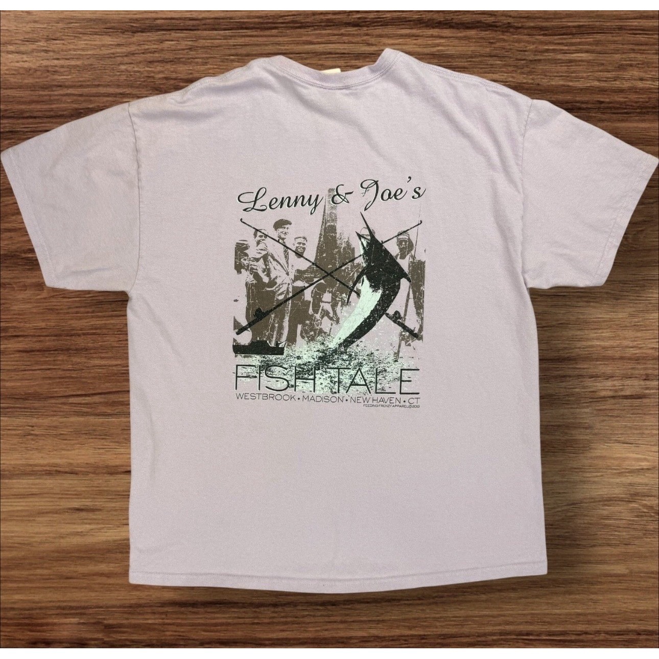 Lenny & Joe's Shirt Xl Fish Tale Graphic Short Sleeve Crew Neck Casual T-Shirt